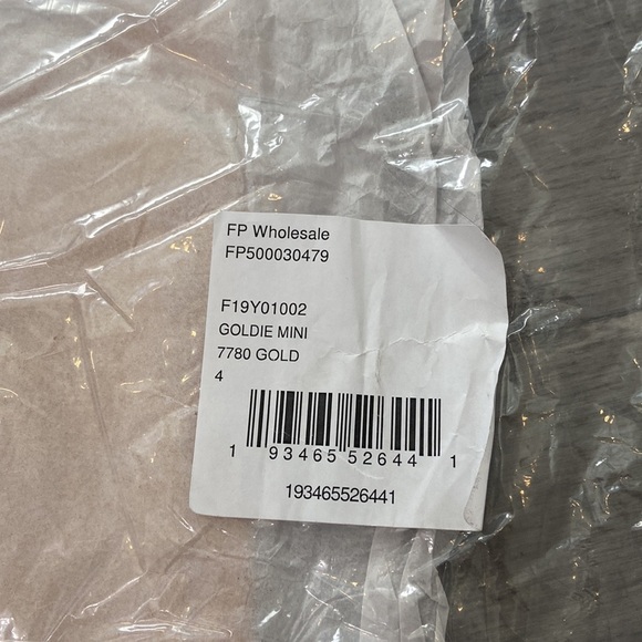 Free People Gold Leather Sleeveless Mini Dress Button Up Metallic Party 90s - Picture 3 of 11